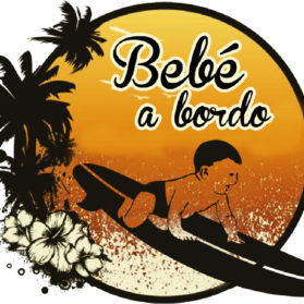 Pegatina Bebé surfero a bordo