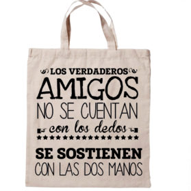 Bolsa Los Verdaderos amigos se sostienen con las manos