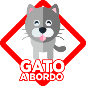 Pegatina Gato bicolor